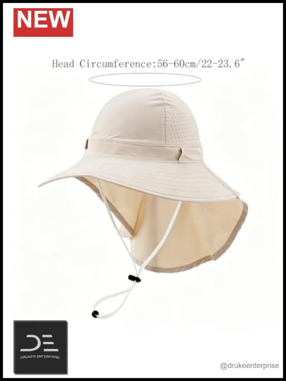 Wide Brim Quick Dry Ponytail Sun Hat with Neck Flap UPF50+